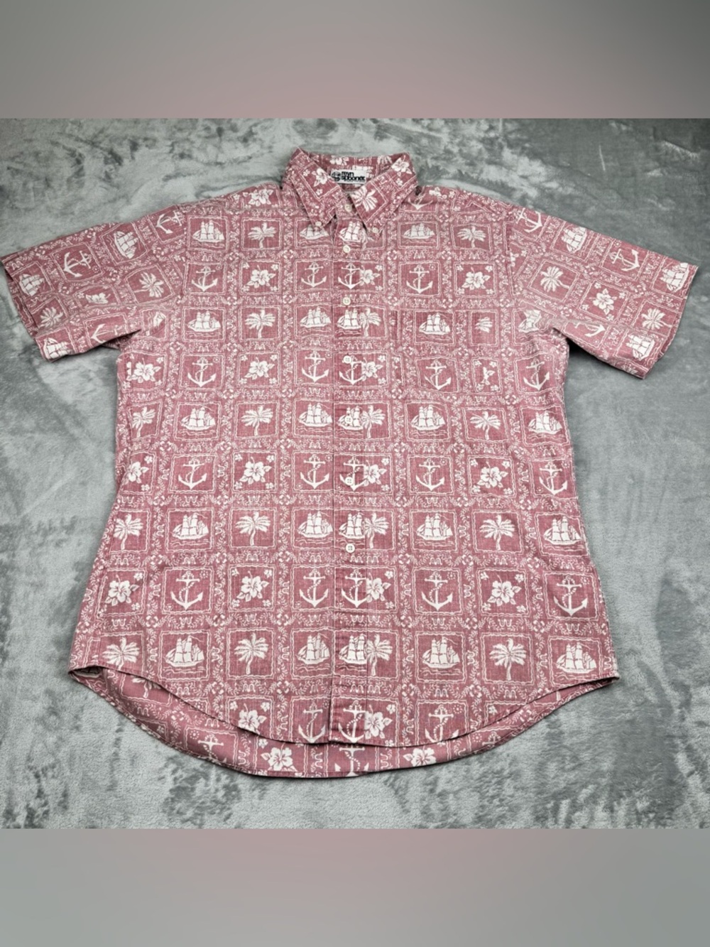 Reyn Spooner x Brooks Bros Hawaiian Regent Shirt Mens Sz L Nautical Boats
